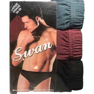 Swan 3 pack 100% Cotton Men's Bikini SZ Large